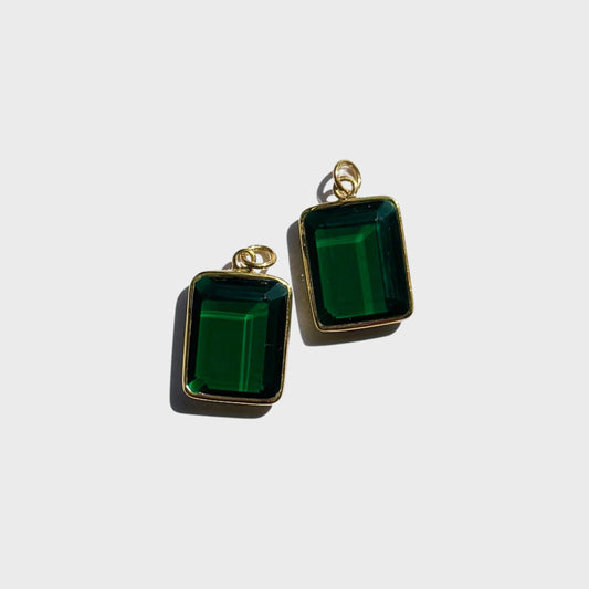 Green Emerald Quartz Pendant Gold