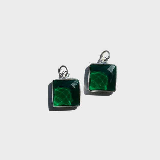 Green Emerald Pendant Silver