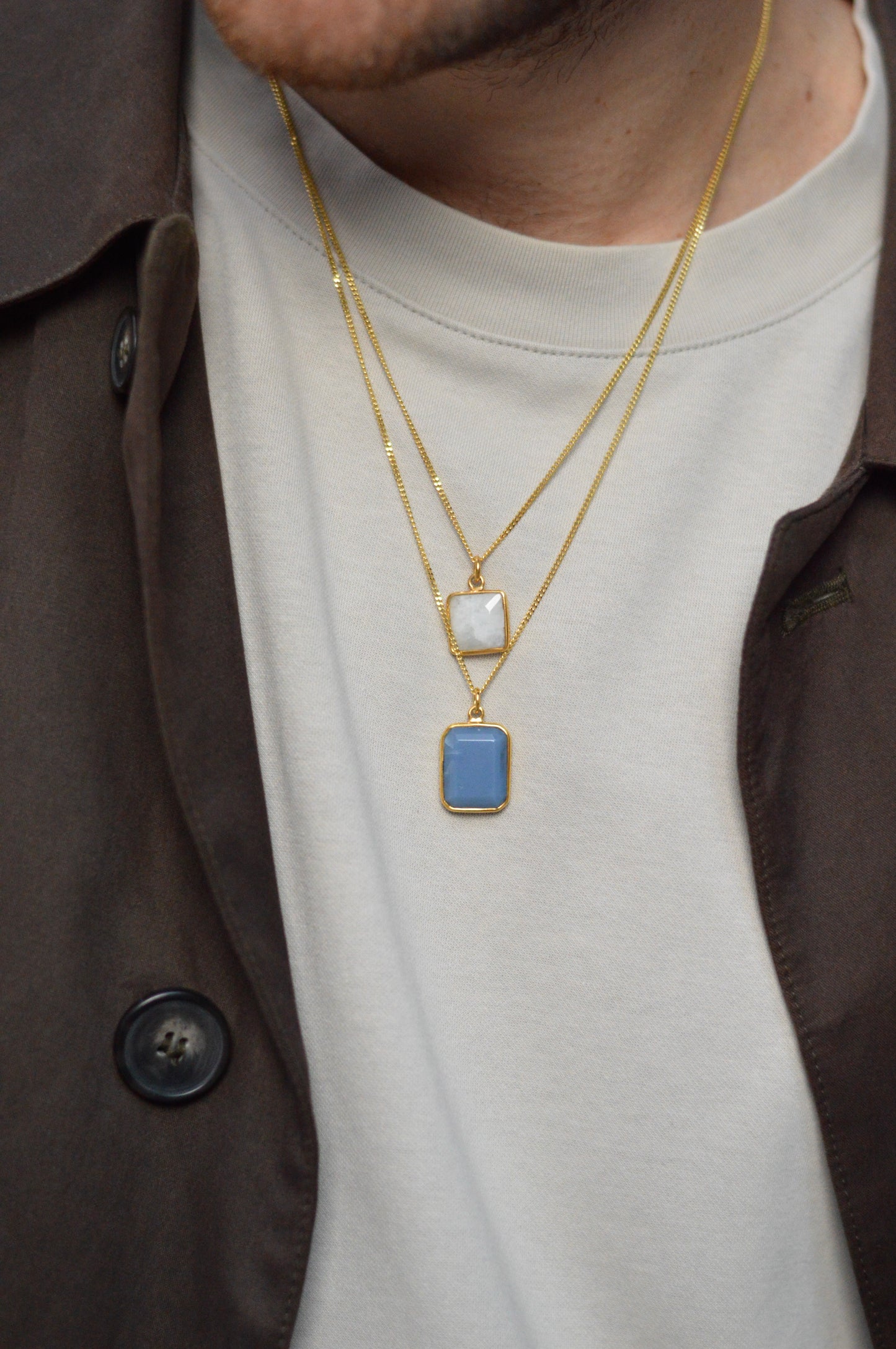 Blue Opal Pendant Gold